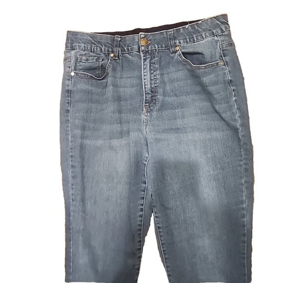 d. Jeans Blue AB Technology Tapered Leg Stretch High Rise Denim Women's 14W - Picture 3 of 10
